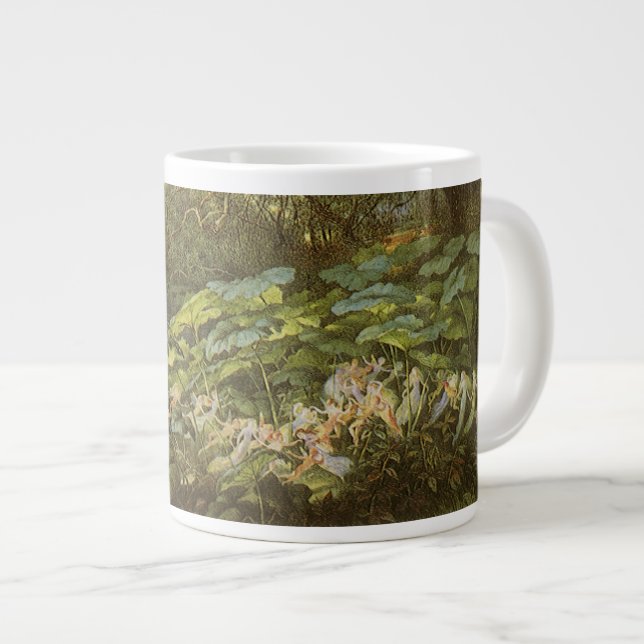 Caneca De Café Grande Sob as Folhas da Docagem por Richard Doyle, Arte d (Frente Esquerda)