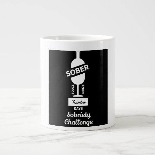Caneca De Café Grande Sober AF Recuperação de dependência alcoólica (Frente)