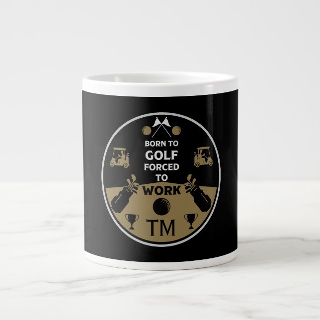 Caneca De Café Grande Sobre o Morro do Golfer de Aniversário (Frente)