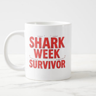 Caneca De Café Grande Sobrevivência da Semana do Tubarão