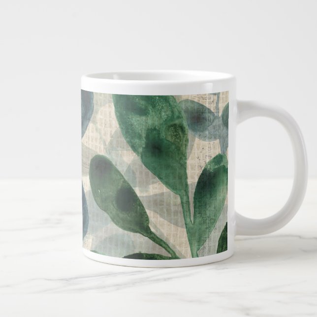 Caneca De Café Grande Sofisticação Verdant - Folhas Tropicais (Direita)