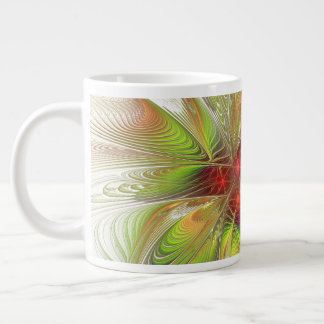 Caneca De Café Grande Soft and tenderness fractal fantasy flowers 