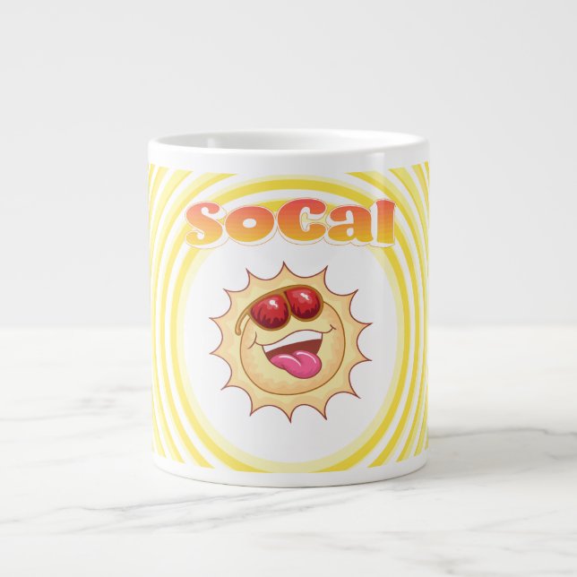 Caneca De Café Grande Sol Brilhante e Sorridente de SoCal (Frente)