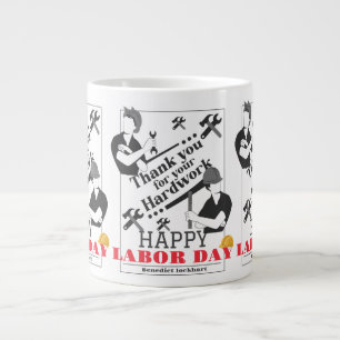 Caneca De Café Grande Solidariedade Trabalhadora Unity Labour Day com ba