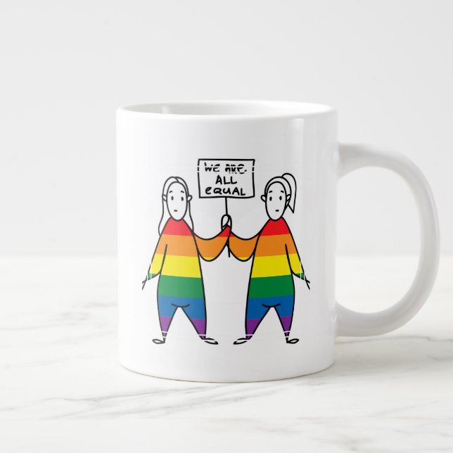 Caneca De Café Grande Somos Todos Iguais (Direita)