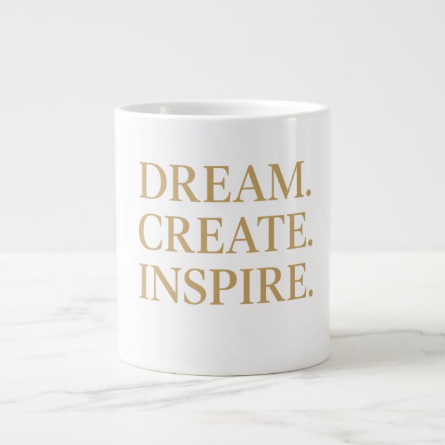 Caneca De Café Grande "Sonhe. Crie ." (Frente)