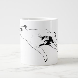 Caneca De Café Grande Sonho de Bulldog, Esticado sob as Estrelas