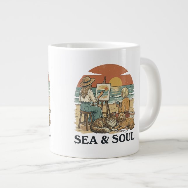 Caneca De Café Grande Sonho de Mar e Alma (Frente Esquerda)