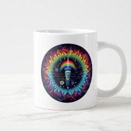 Caneca De Café Grande Sonografia - Ondas de Ultrassom Coloridas - Física