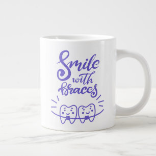 Caneca De Café Grande Sorria com chaves  Dentes sorridentes