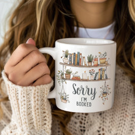 Caneca De Café Grande Sorry I'm Booked Book Lover