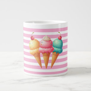 Caneca De Café Grande Sorvete Colorido