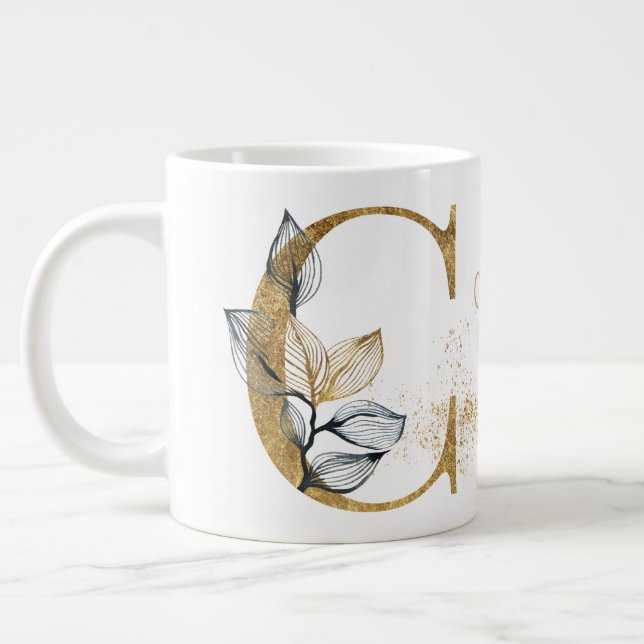 Caneca De Café Grande Sorvete de sopa "C" Jumbo Mug monograma (Esquerda)