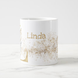 Caneca De Café Grande Sorvete de sopa "L" Jumbo Mug monograma