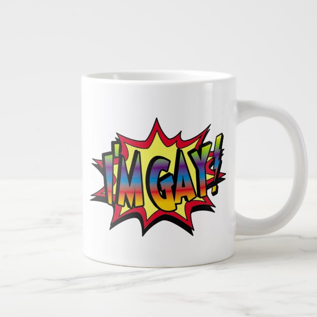 Caneca De Café Grande Sou Gay Burst (Direita)