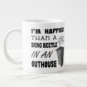 Caneca De Café Grande Sou mais feliz que um besouro no banheiro