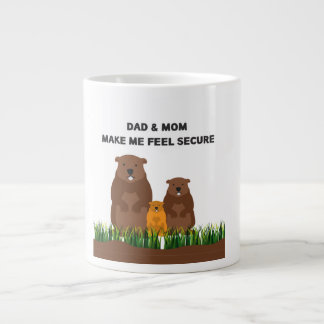 Caneca De Café Grande Specialty Mug : Dad & Mom make me feel secured.
