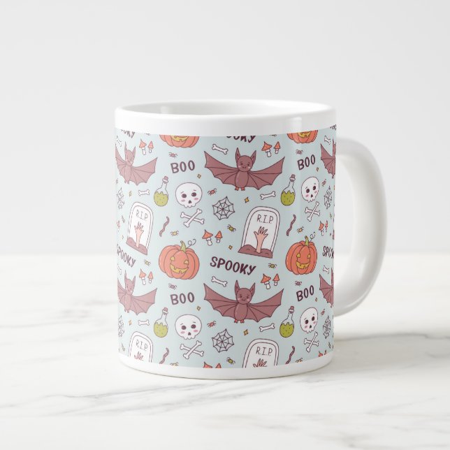 Caneca De Café Grande Spooky Halloween (Frente Esquerda)