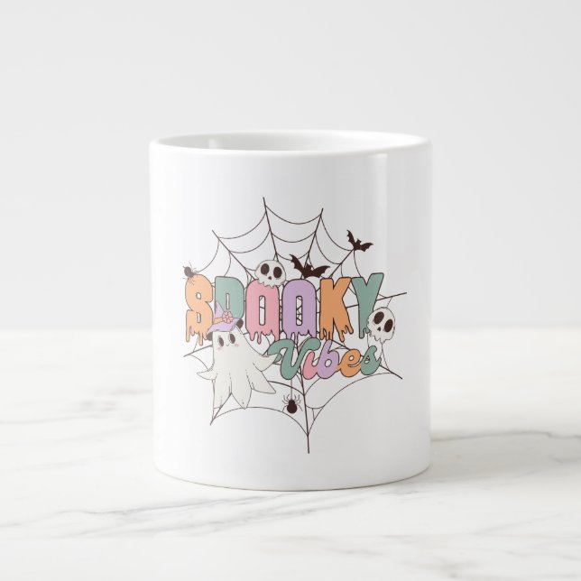 Caneca De Café Grande Spooky Vibes (Frente)