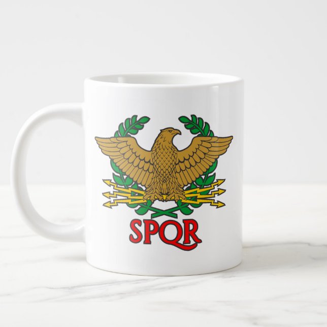 Caneca De Café Grande SPQR - Senatus Populusque Romanus (Esquerda)