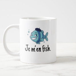 Caneca De Café Grande Standard Mug - Je m'en fish