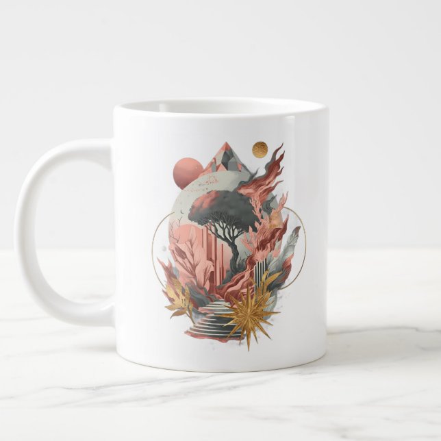 Caneca De Café Grande Stardust Bloqueio Sobre Etapas Cósmicas (Esquerda)