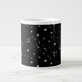 Caneca De Café Grande Starlight Sparkles Black and White Stars