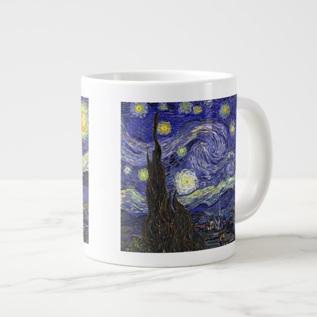Caneca De Café Grande Starry Night, Vincent Van Gogh. (Frente Esquerda)