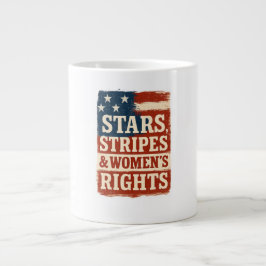 Caneca De Café Grande Stars, Stripes & Women’s Rights Distressed Flag