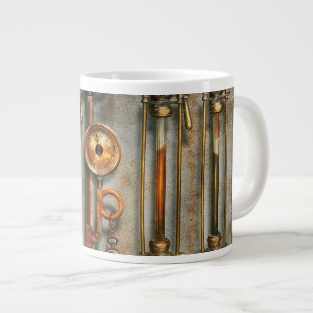 Caneca De Café Grande Steampunk - O coletor de lubrificação (Frente Esquerda)
