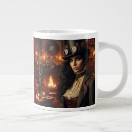 Caneca De Café Grande Steampunk Vintage Victorian Lady Christmas