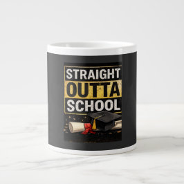Caneca De Café Grande Straight Outta School Graduation Shirt