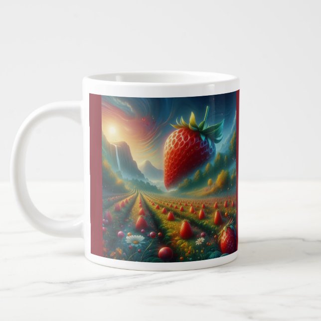 Caneca De Café Grande Strawberry Field of Dreams (Esquerda)