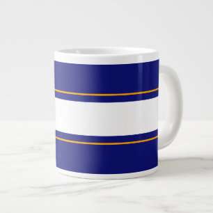 Caneca De Café Grande Stripes de Corrida Amarelo Amarelo Azul-Real Diver