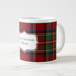 Caneca De Café Grande Stuart Xadrez Tartan Christmas