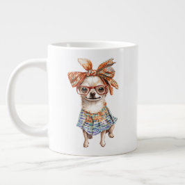 Caneca De Café Grande Stylish Chihuahua moms dogs lovers