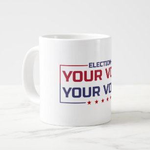 Caneca De Café Grande Sua fonte colorida Vote Sua Voz