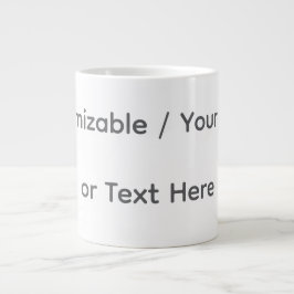 Caneca De Café Grande Sua Foto ou Texto Aqui (Design Personalizável)