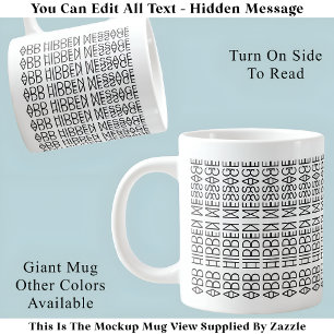 Caneca De Café Grande Sua Mensagem Oculta Personalizada 149BW Novidade