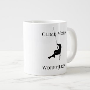 Caneca De Café Grande Suba Mais, Preocupe-se Menos Citação de Escalada