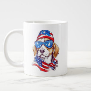 Caneca De Café Grande Sublimação de Cachorro de 4 de Julho-66361