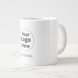 Caneca De Café Grande Substitua Seu Logotipo & Texto