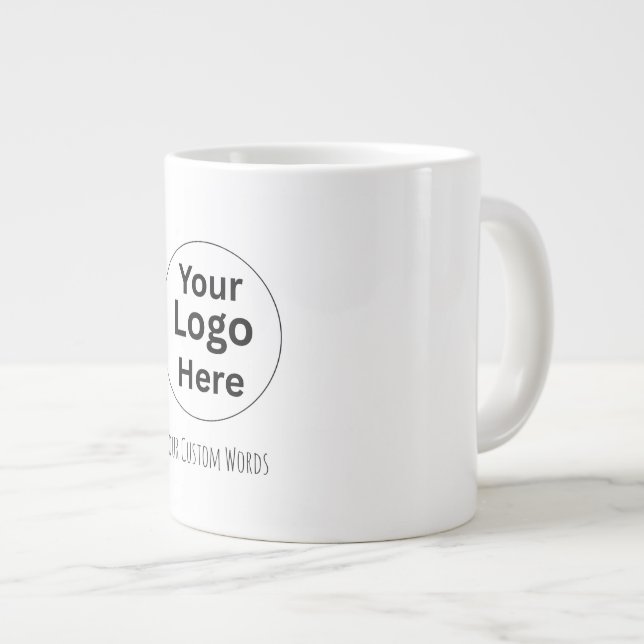Caneca De Café Grande Substitua Seu Logotipo & Texto  (Frente Esquerda)
