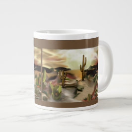 Caneca De Café Grande Sudoeste Desert Sunrise Abstrato Art