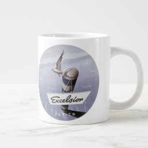 Caneca De Café Grande Suiça Zurique do Hotel Excelsior viagens vintage
