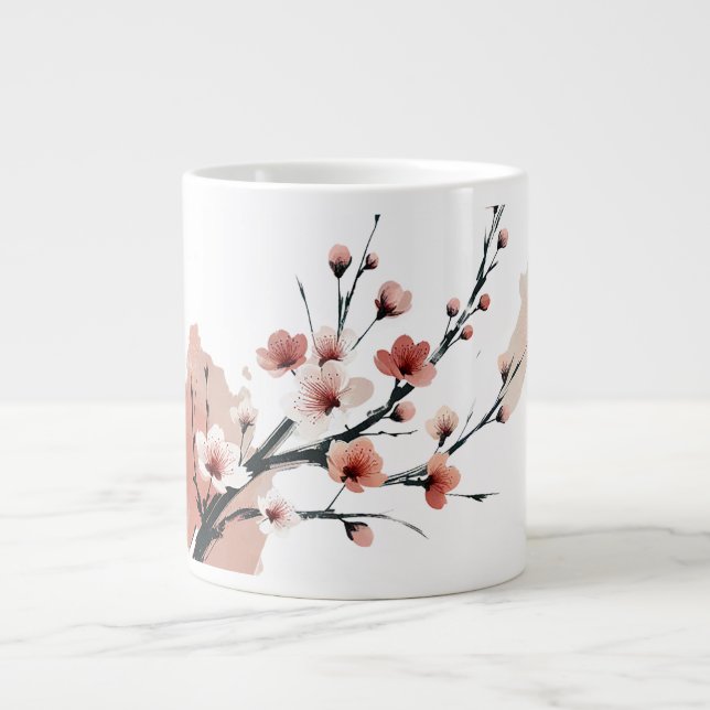 Caneca De Café Grande Sumi-e Flor de Cerejeira (Frente)