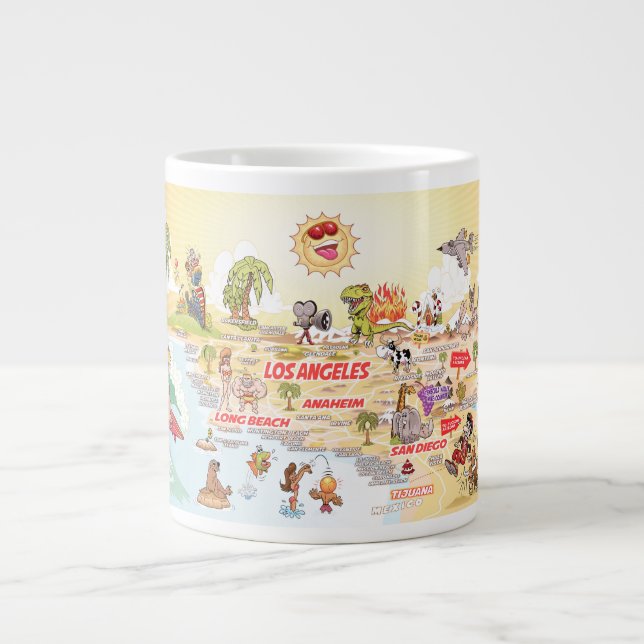 Caneca De Café Grande Sunny California Beach Paradise Jumbo Mug (Frente)