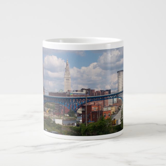 Caneca De Café Grande Sunny Cleveland Skyline Specialty Mug (Frente)