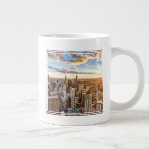 Caneca De Café Grande Sunset Over Chicago