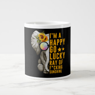 Caneca De Café Grande Sunshine Sunflower Positive Quote Elephant